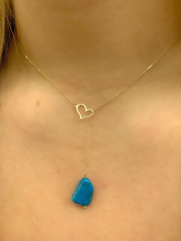 Elevator blue stone necklace