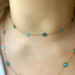 Gold aqua turqouise circle 39